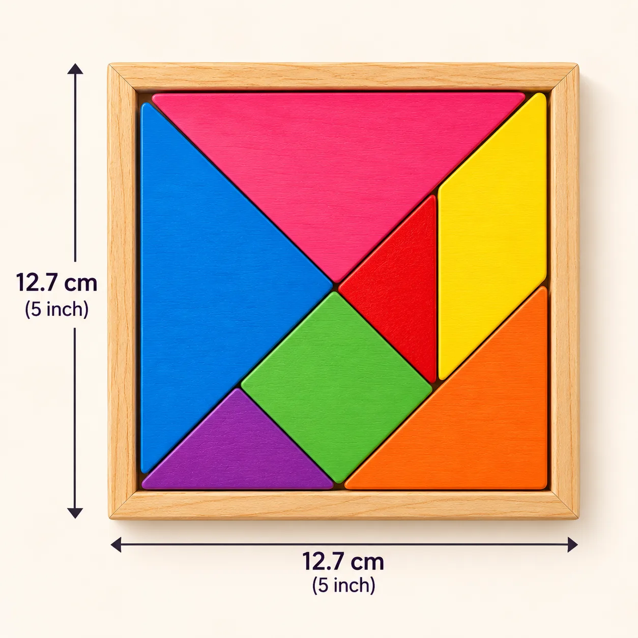 Wooden Tangram Puzzle with Pattern Book